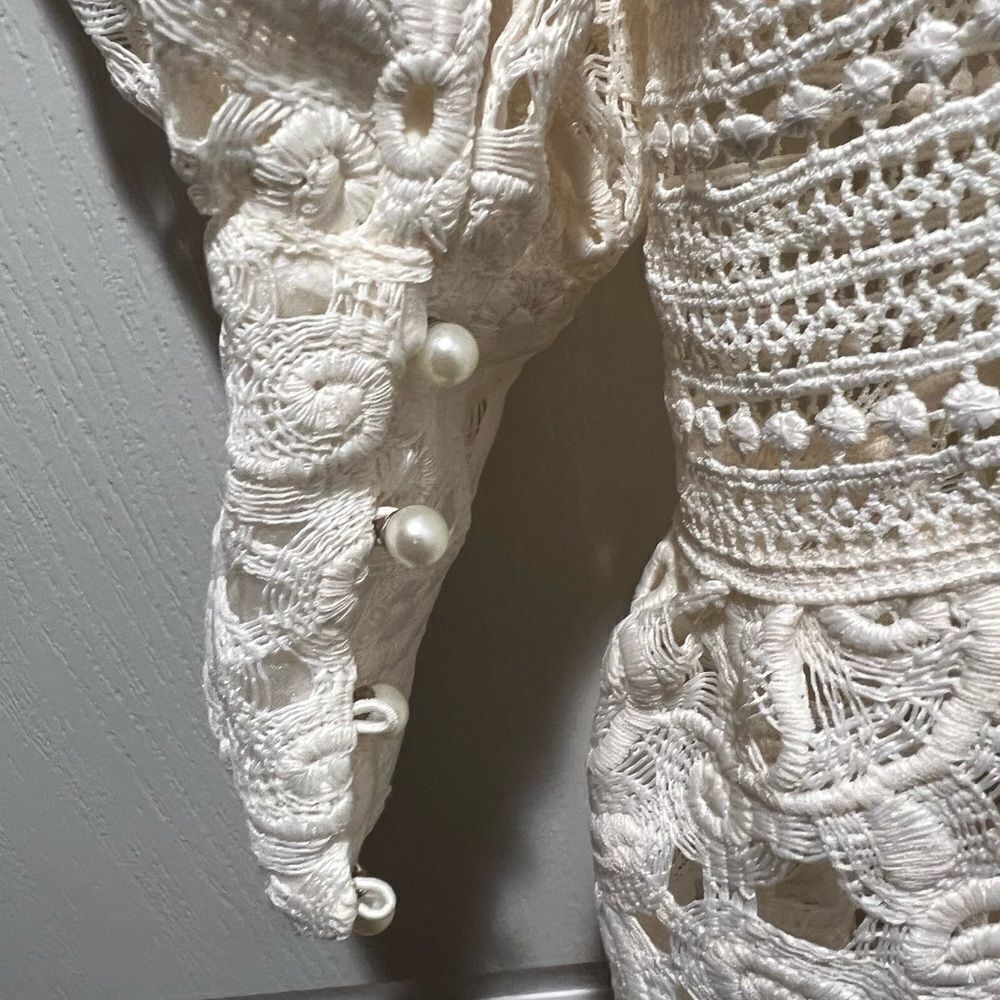H&M Conscious Cream Lace Dress AW20 Collection Size M  BLOGGERS - Picture 5 of 7